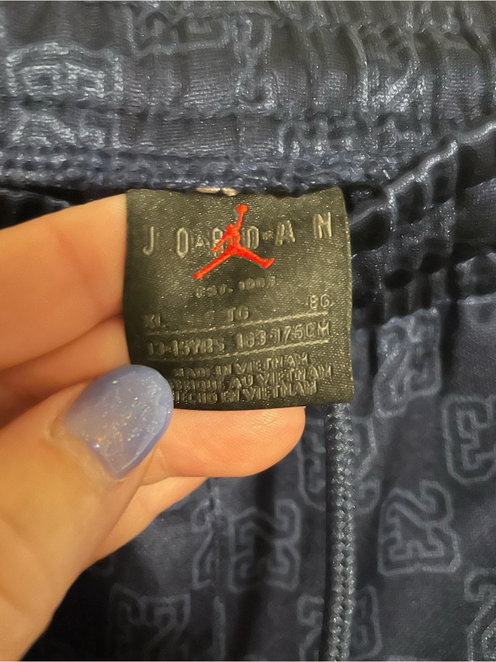 Jordan Navy Tracksuit Jacket with Jumpman Logo and matching joggers. - Picture 4 of 7